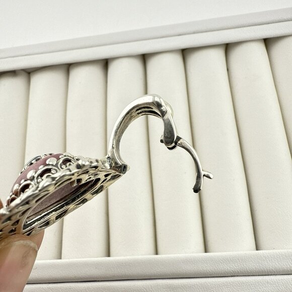 Carolyn Pollack Heart Pendant Enhancer Pink Rhodonite Opal Te Amo Sterling 925 - Picture 10 of 10